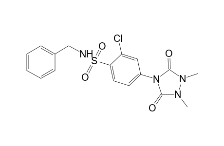 Benzenesulfonamide, 2-chloro-4-(1,2-dimethyl-3,5-dioxo-1,2,4-triazolidin-4-yl)-N-(phenylmethyl)-
