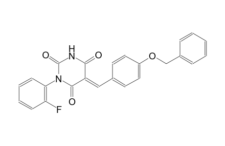 (5E)-5-[4-(benzyloxy)benzylidene]-1-(2-fluorophenyl)-2,4,6(1H,3H,5H)-pyrimidinetrione