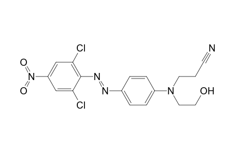 4-[N-(.beta.-hydroxyethyl-)-N-(.beta.-cyanoethyl)amino]-4'-nitro-2',6'-dichloroazobenzene