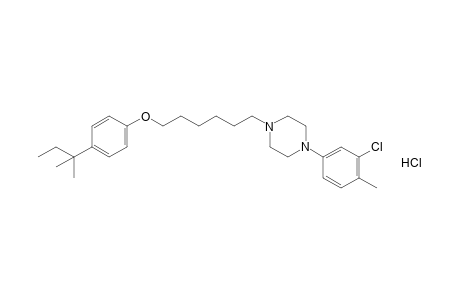 1-(3-chloro-p-tolyl)-4-[6-(p-tert-pentylphenoxy)hexyl]piperazine, monohydrochloride