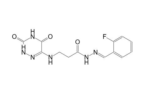 beta-alanine, N-(2,3,4,5-tetrahydro-3,5-dioxo-1,2,4-triazin-6-yl)-, 2-[(E)-(2-fluorophenyl)methylidene]hydrazide