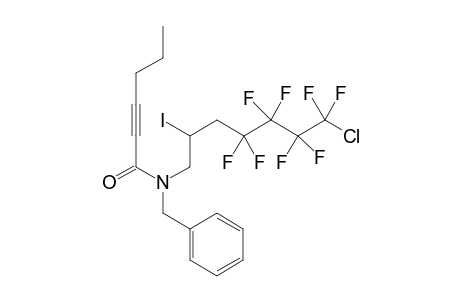 N-Benzyl-N-(4'-(.omega.-chlorooctafluorobutyl)-2-iodopropyl) 2-hexyamide