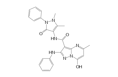 2-Anilino-N-(1,5-dimethyl-3-oxo-2-phenyl-2,3-dihydro-1H-pyrazol-4-yl)-7-hydroxy-5-methylpyrazolo[1,5-a]pyrimidine-3-carboxamide