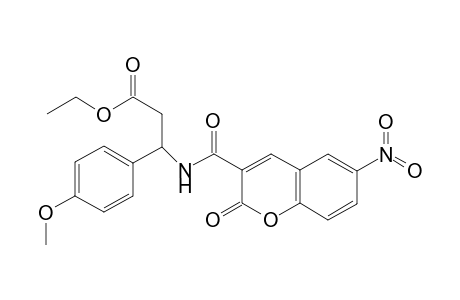 3-(4-Methoxyphenyl)-3-[[(6-nitro-2-oxo-1-benzopyran-3-yl)-oxomethyl]amino]propanoic acid ethyl ester
