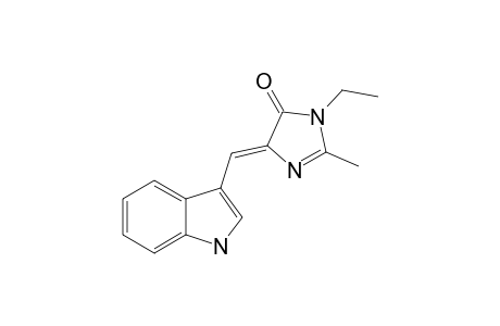 (Z)-1-ETHYL-4-(3-INDOLYLMETHYLIDENE)-2-METHYL-1H-IMIDAZOL-5(4H)-ONE