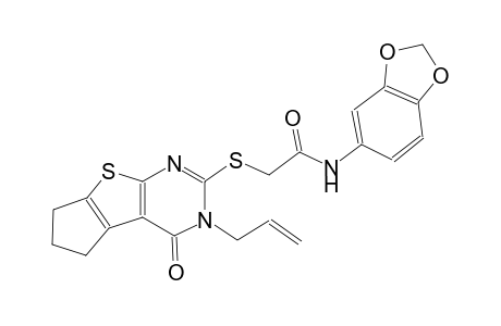 acetamide, N-(1,3-benzodioxol-5-yl)-2-[[3,5,6,7-tetrahydro-4-oxo-3-(2-propenyl)-4H-cyclopenta[4,5]thieno[2,3-d]pyrimidin-2-yl]thio]-