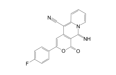 11-azanylidene-3-(4-fluorophenyl)-1-oxidanylidene-pyrano[4,3-b]quinolizine-5-carbonitrile