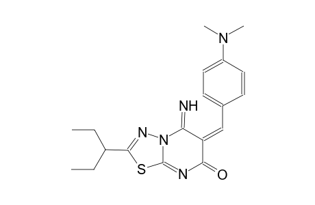 (6E)-6-[4-(dimethylamino)benzylidene]-2-(1-ethylpropyl)-5-imino-5,6-dihydro-7H-[1,3,4]thiadiazolo[3,2-a]pyrimidin-7-one