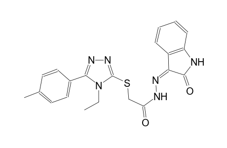2-{[4-ethyl-5-(4-methylphenyl)-4H-1,2,4-triazol-3-yl]sulfanyl}-N'-[(3Z)-2-oxo-1,2-dihydro-3H-indol-3-ylidene]acetohydrazide
