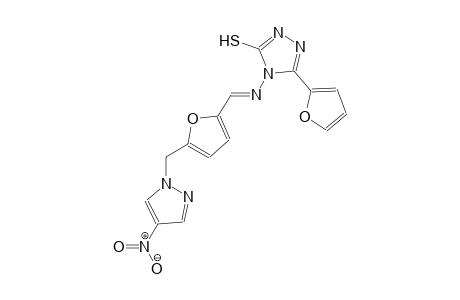 5-(2-furyl)-4-[((E)-{5-[(4-nitro-1H-pyrazol-1-yl)methyl]-2-furyl}methylidene)amino]-4H-1,2,4-triazol-3-yl hydrosulfide