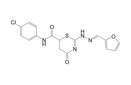 N-(4-chlorophenyl)-2-[(2E)-2-(2-furylmethylene)hydrazino]-4-oxo-5,6-dihydro-4H-1,3-thiazine-6-carboxamide