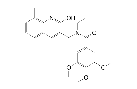 N-ethyl-N-[(2-hydroxy-8-methyl-3-quinolinyl)methyl]-3,4,5-trimethoxybenzamide