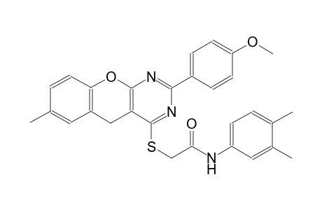acetamide, N-(3,4-dimethylphenyl)-2-[[2-(4-methoxyphenyl)-7-methyl-5H-[1]benzopyrano[2,3-d]pyrimidin-4-yl]thio]-
