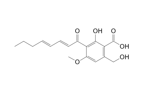 CAVOXIN;2-HYDROXY-3-(1-OXO-2E,4E-OCTADIENYL)-4-METHOXY-6-HYDROXYMETHYL-BENZOIC-ACID