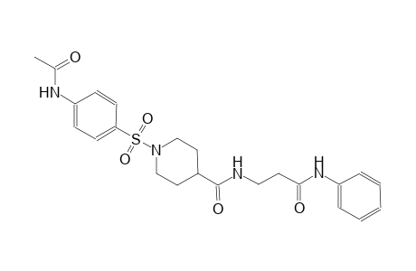 1-{[4-(acetylamino)phenyl]sulfonyl}-N-(3-anilino-3-oxopropyl)-4-piperidinecarboxamide