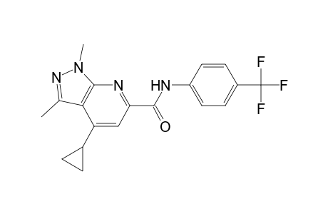 1H-Pyrazolo[3,4-b]pyridine-6-carboxamide, 4-cyclopropyl-1,3-dimethyl-N-[4-(trifluoromethyl)phenyl]-