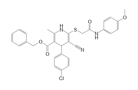 3-pyridinecarboxylic acid, 4-(4-chlorophenyl)-5-cyano-1,4-dihydro-6-[[2-[(4-methoxyphenyl)amino]-2-oxoethyl]thio]-2-methyl-, phenylmethyl ester
