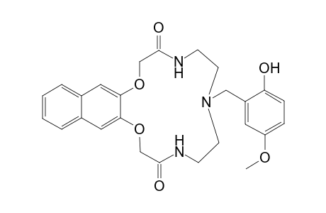 5,6,7,8,9,10-Hexahydro-7-[(5'-methoxy-2'-hydroxyphenyl)methyl]-2H-naphtho[2,3-b]-(1,4-dioxa-7,10,13-triaza)cyclopentadecine-3,11(4H,12H)-dione