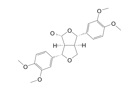 (+)-4-HYDROXY-2,6-DI-(3,4-DIMETHOXY)-PHENYL-3,7-DIOXABICYCLO-[3.3.0]-OCTANE