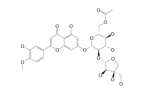 DIOSMETIN-7-O-(2''-O-BETA-D-APIOFURANOSYL-6''-ACETYL-BETA-D-GLUCOPYRANOSIDE)