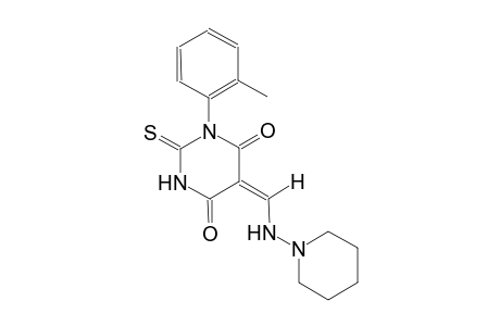 (5E)-1-(2-methylphenyl)-5-[(1-piperidinylamino)methylene]-2-thioxodihydro-4,6(1H,5H)-pyrimidinedione