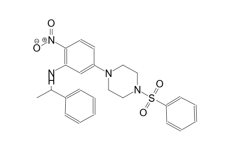 benzenemethanamine, alpha-methyl-N-[2-nitro-5-[4-(phenylsulfonyl)-1-piperazinyl]phenyl]-