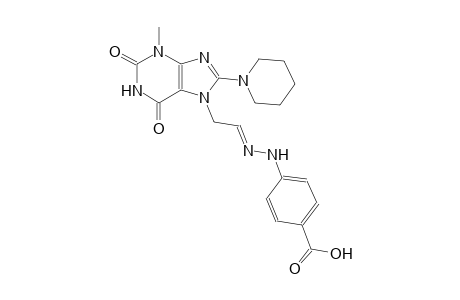 4-((2E)-2-{2-[3-methyl-2,6-dioxo-8-(1-piperidinyl)-1,2,3,6-tetrahydro-7H-purin-7-yl]ethylidene}hydrazino)benzoic acid