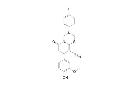 2H,6H-pyrido[2,1-b][1,3,5]thiadiazine-9-carbonitrile, 3-(4-fluorophenyl)-3,4,7,8-tetrahydro-8-(4-hydroxy-3-methoxyphenyl)-6-oxo-