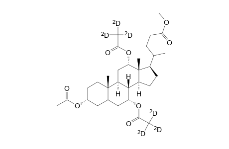 Cholan-24-oic acid, 3-(acetyloxy)-7,12-bis(acetyl-D3-oxy)-, methyl ester, (3.alpha.,5.beta.,7.alpha.,12.alpha.)-