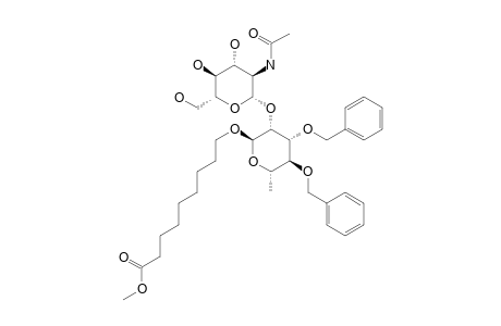 8-METHOXYCARBONYLOCTYL-2-O-(2-ACETAMIDO-2-DEOXY-BETA-D-GLUCOPYRANOSYL)-3,4-DI-O-BENZYL-ALPHA-L-RHAMNOPYRANOSIDE