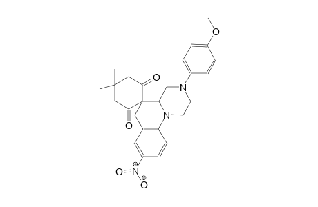3'-(4-methoxyphenyl)-4,4-dimethyl-8'-nitro-1',2',3',4',4a',6'-hexahydrospiro[cyclohexane-1,5'-pyrazino[1,2-a]quinoline]-2,6-dione