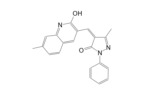(4Z)-4-[(2-hydroxy-7-methyl-3-quinolinyl)methylene]-5-methyl-2-phenyl-2,4-dihydro-3H-pyrazol-3-one