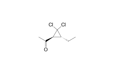 Ethanone, 1-(2,2-dichloro-3-ethylcyclopropyl)-, trans-