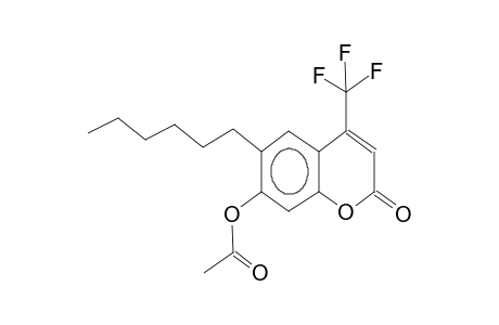 4-trifluoromethyl-6-hexyl-7-acetoxycoumarine