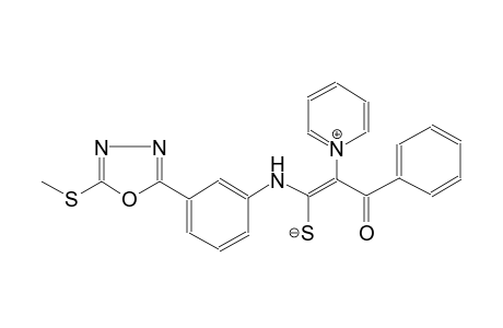 [(2E)-1-{3-[5-(methylsulfanyl)-1,3,4-oxadiazol-2-yl]phenyl}-4-oxo-4-phenyl-3-(pyridin-1-ium-1-yl)but-2-en-2-yl]sulfanide