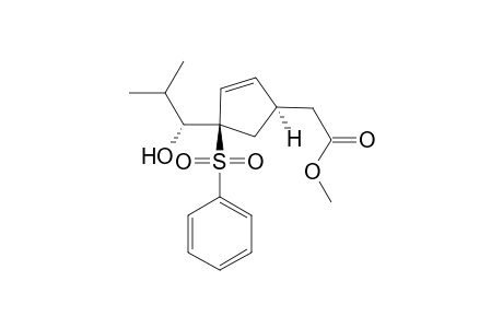 Methyl [(1S*,4R*)-4-benzenesulfonyl-4-{(R*)-1-hydroxy-2-methylpropyl}-2-cyclopenten-1-yl]acetate