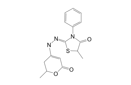 5-METHYL-3-PHENYL-1,3-THIAZOLIDINE-2,4-DIONE-2-[(2-METHYL-6-OXO-3,6-DIHYDRO-2H-PYRAN-4-YL)-HYDRAZONE]