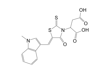2-{(5Z)-5-[(1-methyl-1H-indol-3-yl)methylene]-4-oxo-2-thioxo-1,3-thiazolidin-3-yl}succinic acid