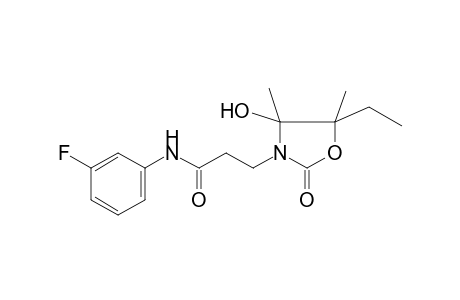 3-(5-Ethyl-4-hydroxy-4,5-dimethyl-2-oxo-1,3-oxazolidin-3-yl)-N-(3-fluorophenyl)propanamide