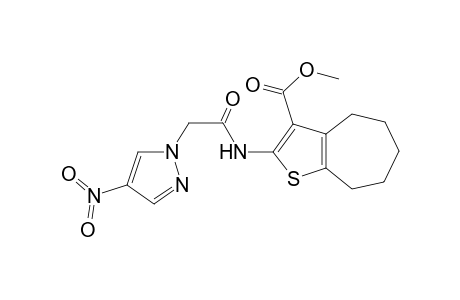 4H-Cyclohepta[b]thiophene-3-carboxylic acid, 5,6,7,8-tetrahydro-2-[[2-(4-nitro-1H-pyrazol-1-yl)acetyl]amino]-, methyl ester