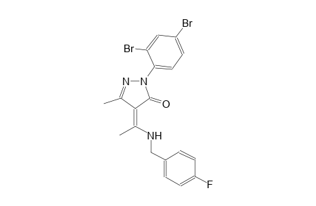 3H-pyrazol-3-one, 2-(2,4-dibromophenyl)-4-[1-[[(4-fluorophenyl)methyl]amino]ethylidene]-2,4-dihydro-5-methyl-, (4Z)-