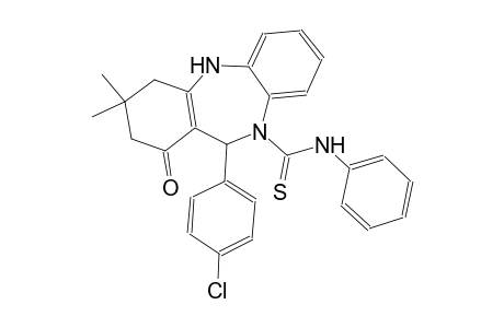 11-(4-chlorophenyl)-3,3-dimethyl-1-oxo-N-phenyl-1,2,3,4,5,11-hexahydro-10H-dibenzo[b,e][1,4]diazepine-10-carbothioamide