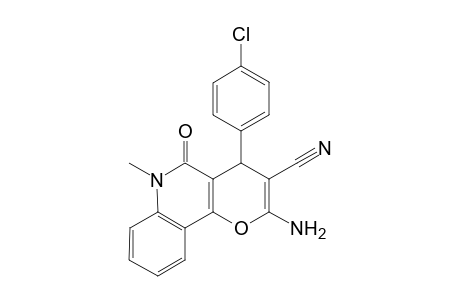 4H-Pyrano[3,2-c]quinoline-3-carbonitrile, 2-amino-4-(4-chlorophenyl)-5,6-dihydro-6-methyl-5-oxo-