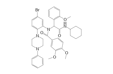 N-(5-Bromo-2-(4-phenylpiperazin-1-yl)phenyl)-N-(2-(cyclohexylamino)-1-(2-methoxyphenyl)-2-oxoethyl)-3,4-dimethoxybenzamide