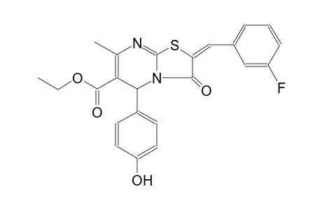 ethyl (2E)-2-(3-fluorobenzylidene)-5-(4-hydroxyphenyl)-7-methyl-3-oxo-2,3-dihydro-5H-[1,3]thiazolo[3,2-a]pyrimidine-6-carboxylate