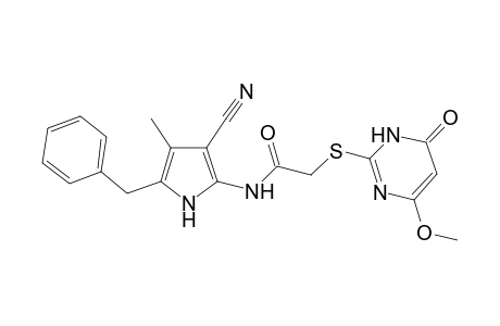 N-(5-benzyl-3-cyano-4-methyl-1H-pyrrol-2-yl)-2-[(4-methoxy-6-oxo-1,6-dihydropyrimidin-2-yl)sulfanyl]acetamide