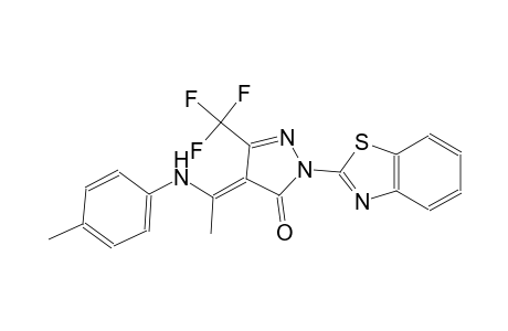 (4E)-2-(1,3-benzothiazol-2-yl)-4-[1-(4-toluidino)ethylidene]-5-(trifluoromethyl)-2,4-dihydro-3H-pyrazol-3-one