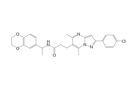 pyrazolo[1,5-a]pyrimidine-6-propanamide, 2-(4-chlorophenyl)-N-[1-(2,3-dihydro-1,4-benzodioxin-6-yl)ethyl]-5,7-dimethyl-