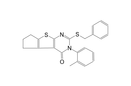 4H-cyclopenta[4,5]thieno[2,3-d]pyrimidin-4-one, 3,5,6,7-tetrahydro-3-(2-methylphenyl)-2-[(phenylmethyl)thio]-