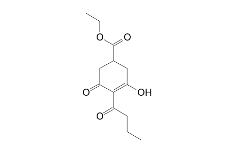3-Cyclohexene-1-carboxylic acid, 3-hydroxy-5-oxo-4-(1-oxobutyl)-,ethyl ester